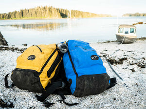 Sagebrush Dry Gear dry daypacks on beach